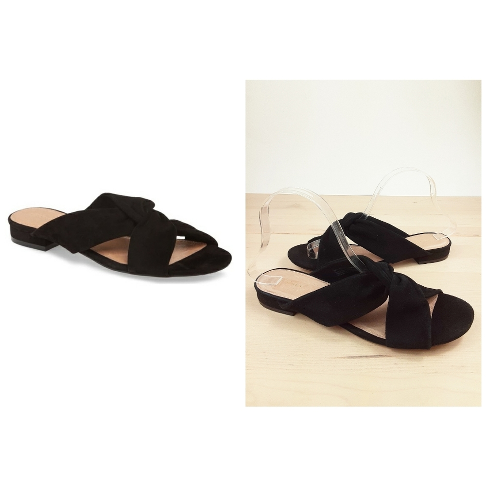 Halogen Black Suede Sandals